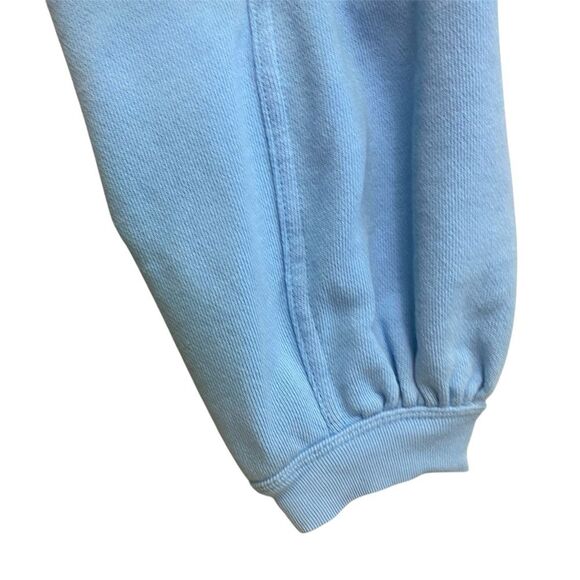 Aerie Light Blue Cotton Blend Oversized Smiley Academy Long Sleeve Sweatshirt - Picture 4 of 10